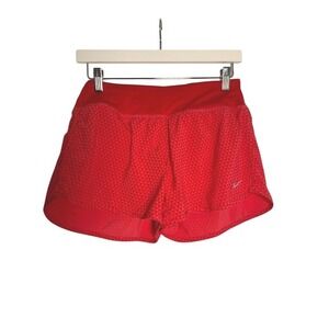 Nike Dri Fit‎ Running Shorts Womens Red Geometric Print Athletic - Size S